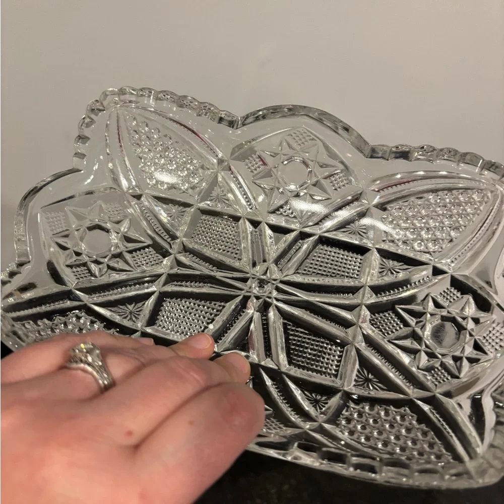 Vintage Cut Glass Candy Dish